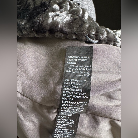 White House Black Market WHBM faux Persian lamb fur jacket XS Black Grey - Picture 15 of 15